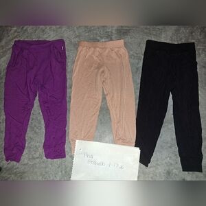 Bamboo Kids' Purple, Tan, and Black Joggers